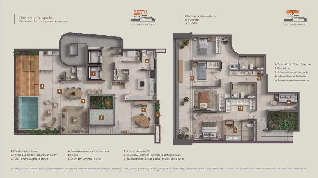 insigna peninsula planta penthhouses 364 54 m2