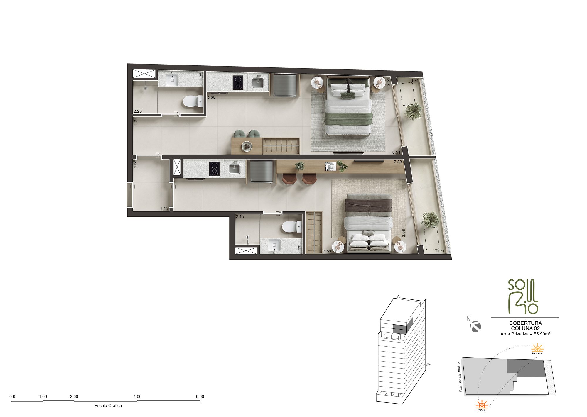 Soul Rio Barata Ribeiro Copacabana - Imóveis Novos no Rio Soul Rio Barata Ribeiro Copacabana planta