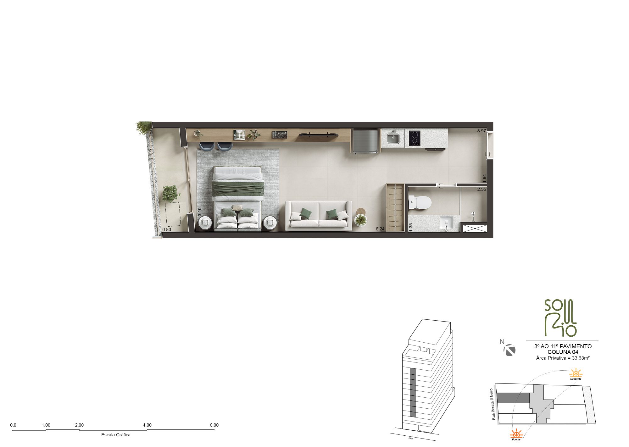 Soul Rio Barata Ribeiro Copacabana - Imóveis Novos no Rio Soul Rio Barata Ribeiro Copacabana planta