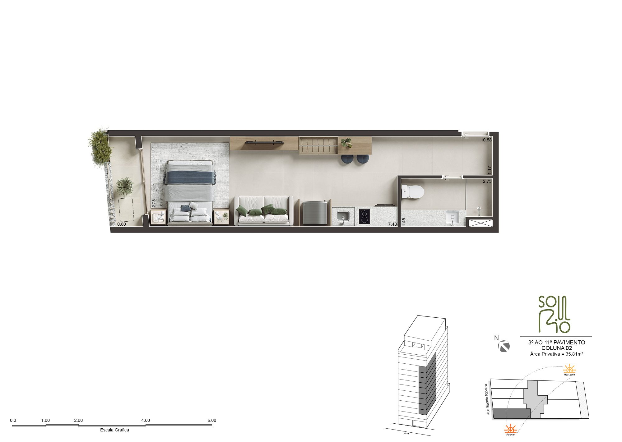 Soul Rio Barata Ribeiro Copacabana - Imóveis Novos no Rio Soul Rio Barata Ribeiro Copacabana planta