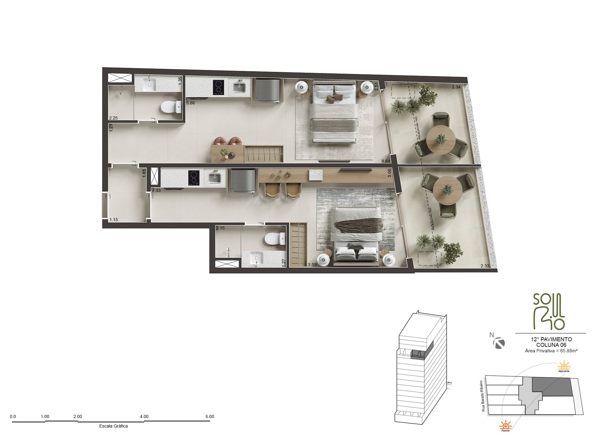 Soul Rio Barata Ribeiro Copacabana - Imóveis Novos no Rio Soul Rio Barata Ribeiro Copacabana planta