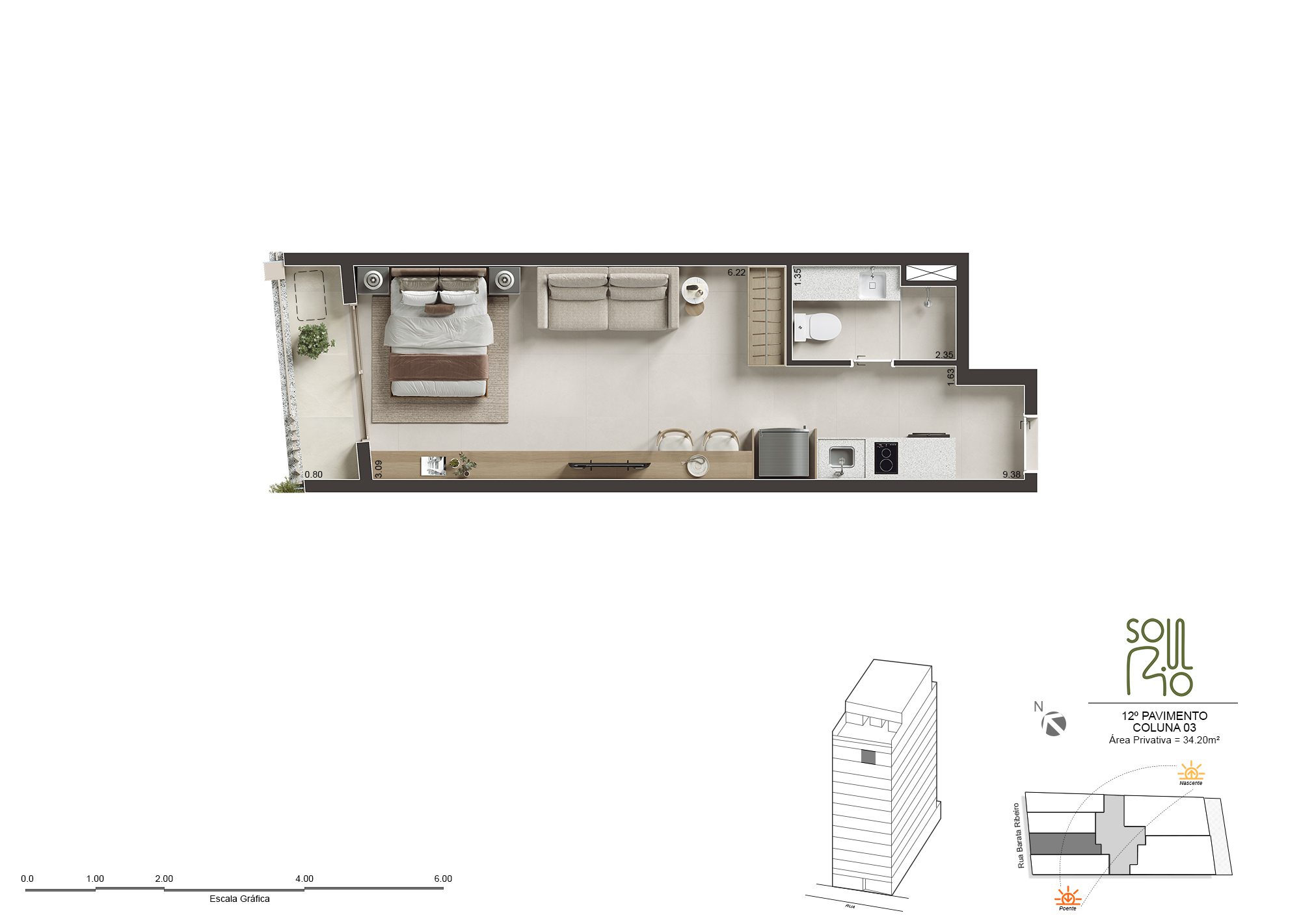 Soul Rio Barata Ribeiro Copacabana - Imóveis Novos no Rio Soul Rio Barata Ribeiro Copacabana planta