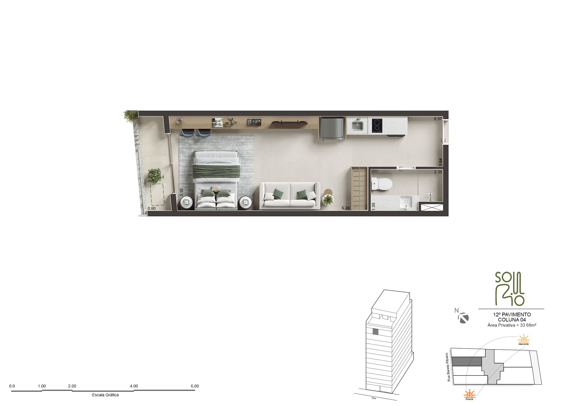 Soul Rio Barata Ribeiro Copacabana - Imóveis Novos no Rio Soul Rio Barata Ribeiro Copacabana planta