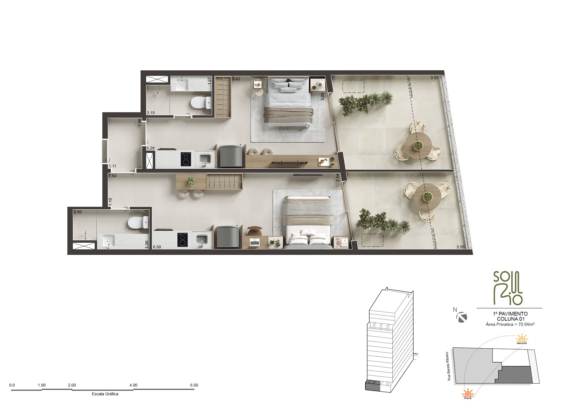 Soul Rio Barata Ribeiro Copacabana - Imóveis Novos no Rio Soul Rio Barata Ribeiro Copacabana planta