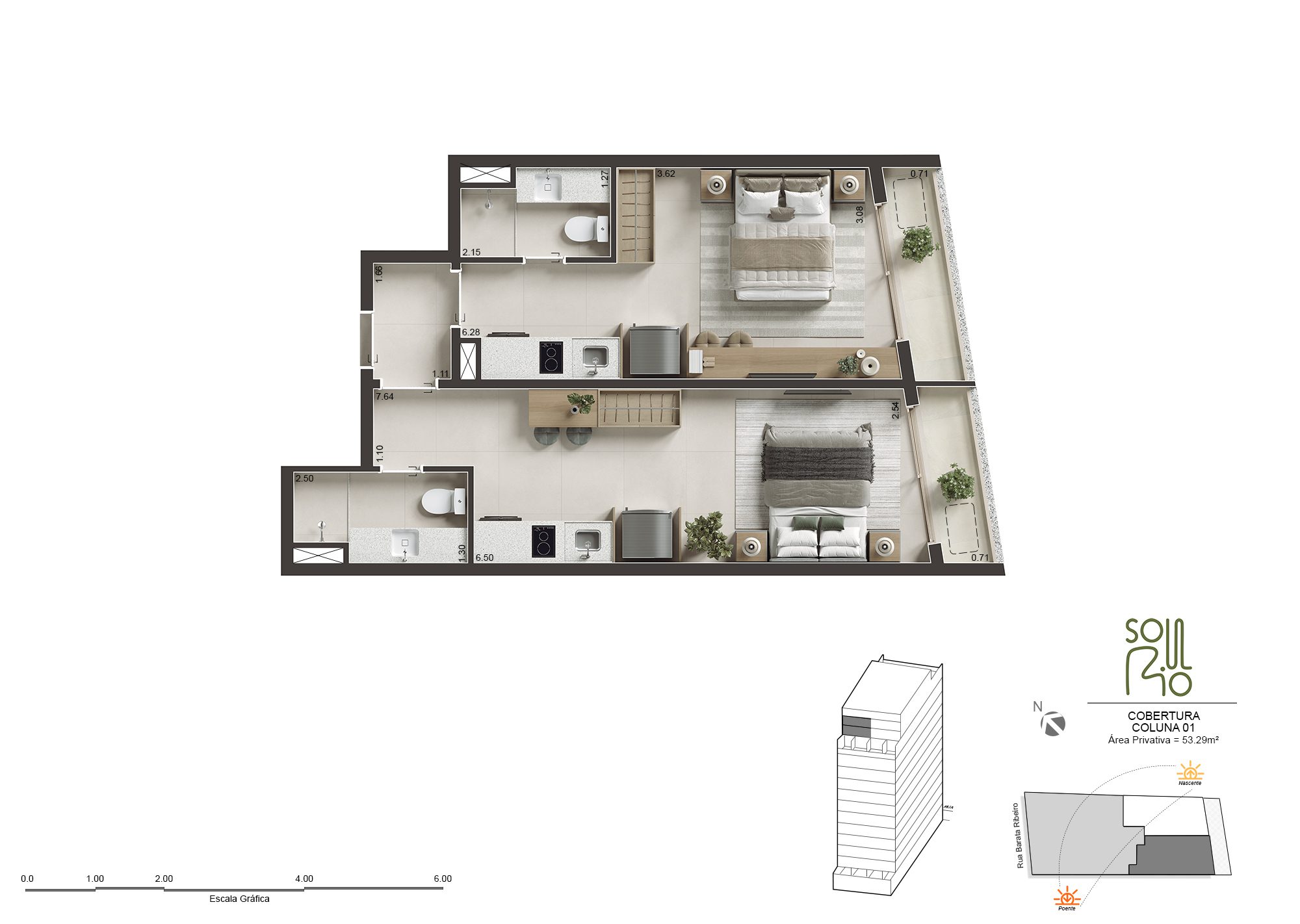 Soul Rio Barata Ribeiro Copacabana - Imóveis Novos no Rio Soul Rio Barata Ribeiro Copacabana planta