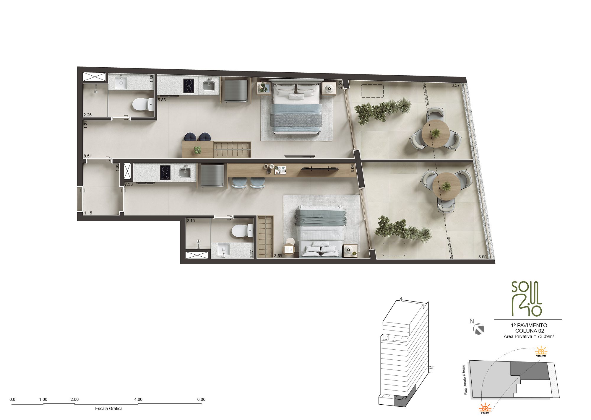 Soul Rio Barata Ribeiro Copacabana - Imóveis Novos no Rio Soul Rio Barata Ribeiro Copacabana planta