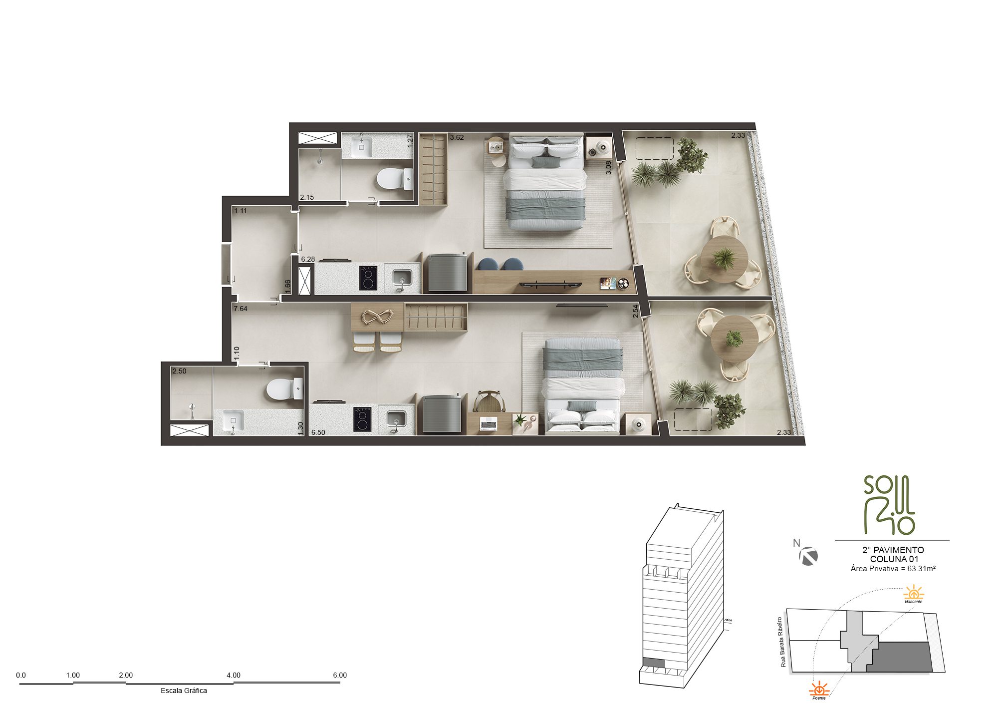 Soul Rio Barata Ribeiro Copacabana - Imóveis Novos no Rio Soul Rio Barata Ribeiro Copacabana planta