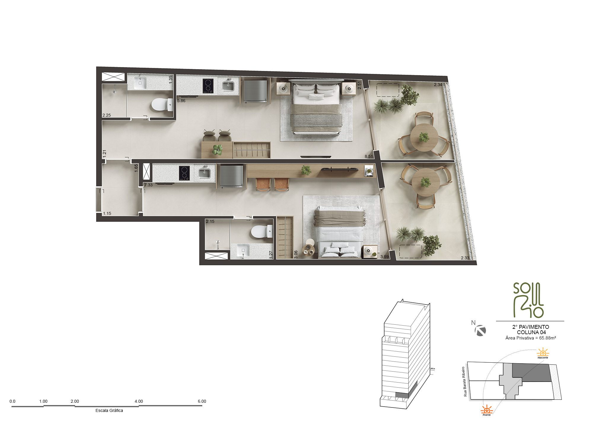 Soul Rio Barata Ribeiro Copacabana - Imóveis Novos no Rio Soul Rio Barata Ribeiro Copacabana planta