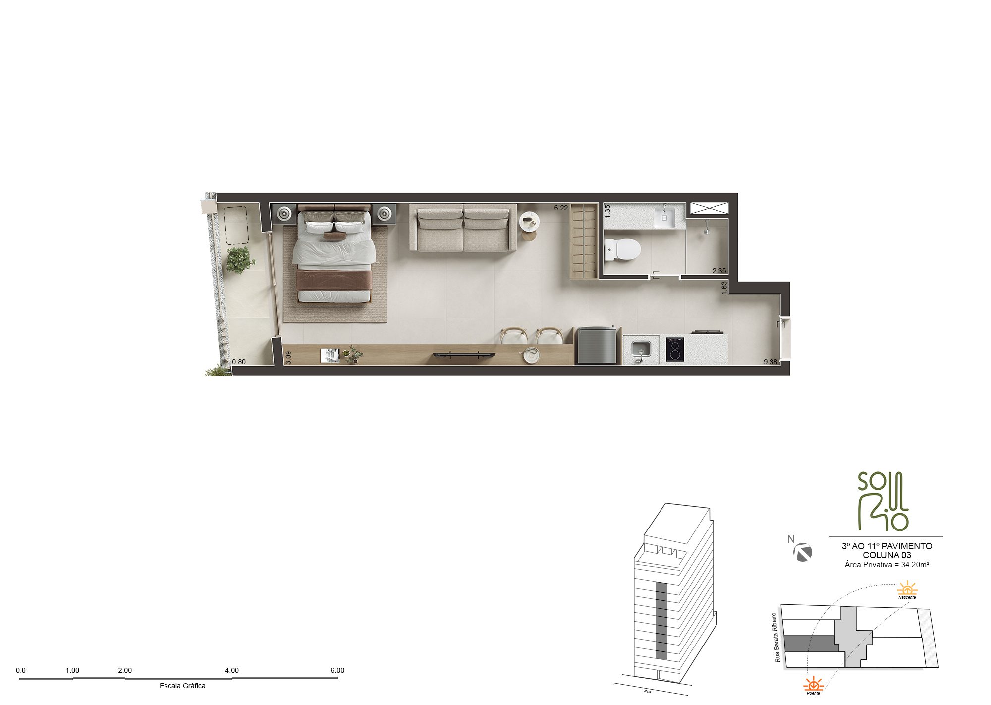 Soul Rio Barata Ribeiro Copacabana - Imóveis Novos no Rio Soul Rio Barata Ribeiro Copacabana planta