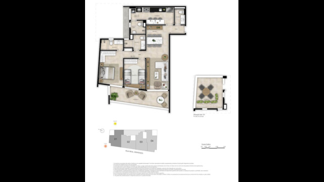 RG 33 botafogo planta do apartamento com 99m2 RG 33 botafogo planta do apartamento com 99m2