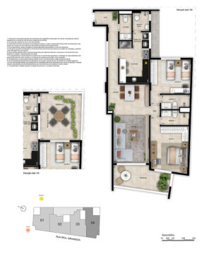 RG 33 botafogo planta do apartamento com 106m2