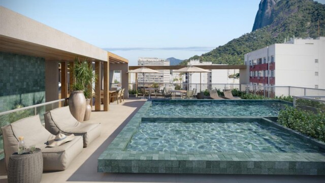RG 33 botafogo área de lazer no rooftop piscina