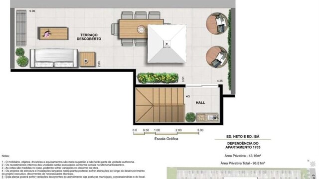 Etehe Residencial plantas dos apartamentos
