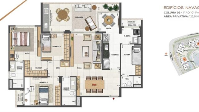 Orygem Acqua Home plantas dos apartamentos Orygem Acqua Home plantas dos apartamentos