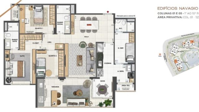 Orygem Acqua Home plantas dos apartamentos Orygem Acqua Home plantas dos apartamentos