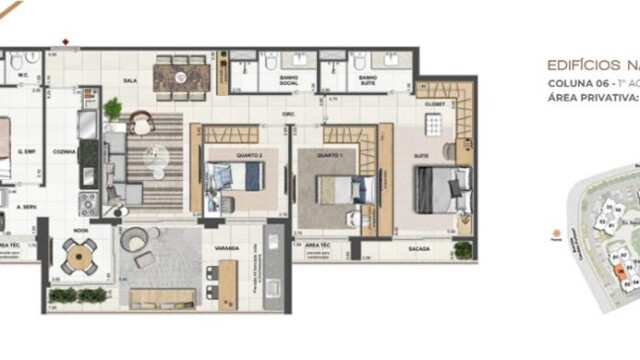 Orygem Acqua Home plantas dos apartamentos