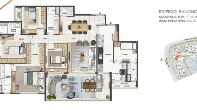 Orygem Acqua Home plantas dos apartamentos