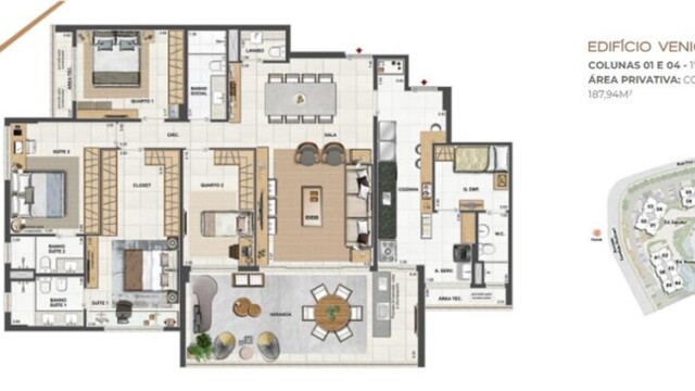 Orygem Acqua Home plantas dos apartamentos