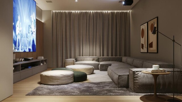 S Design Residencial área de lazer cinema