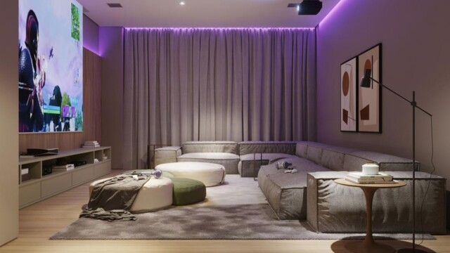 S Design Residencial área de lazer cinema