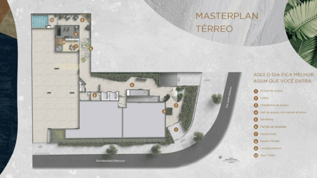 Arte Jardim Botânico área de lazer masterplan do térreo