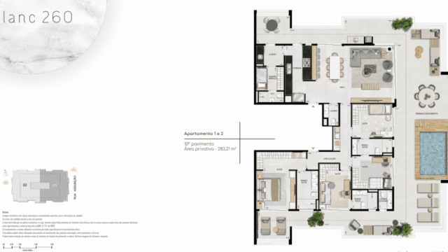 Blanc 260 Botafogo plantas dos apartamentos
