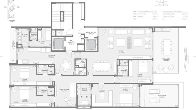 Cyano Exclusive Residences plantas dos apartamentos