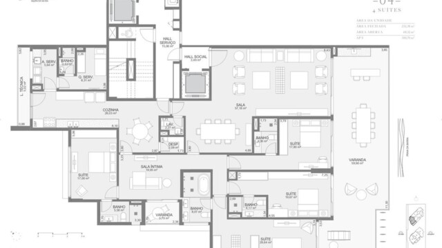 Cyano Exclusive Residences plantas dos apartamentos