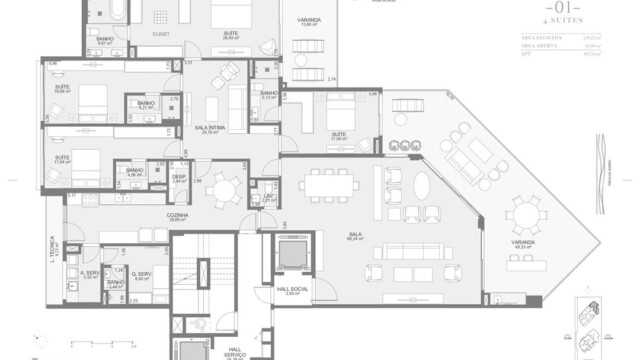 Cyano Exclusive Residences plantas dos apartamentos