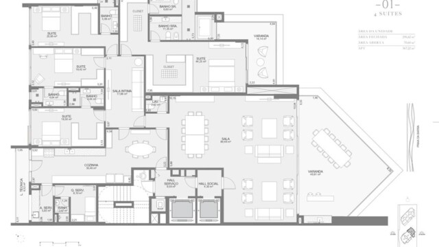 Cyano Exclusive Residences plantas dos apartamentos