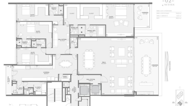 Cyano Exclusive Residences plantas dos apartamentos