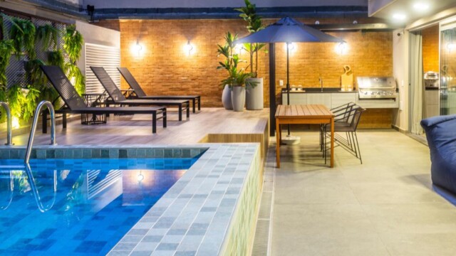 Hub Coliving área de lazer piscina Hub Coliving área de lazer piscina