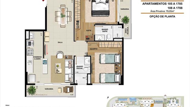 Ilha Pura Millenio planta dos apartamentos
