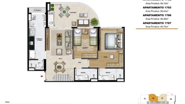 Ilha Pura Viure planta dos apartamentos Ilha Pura Viure planta dos apartamentos