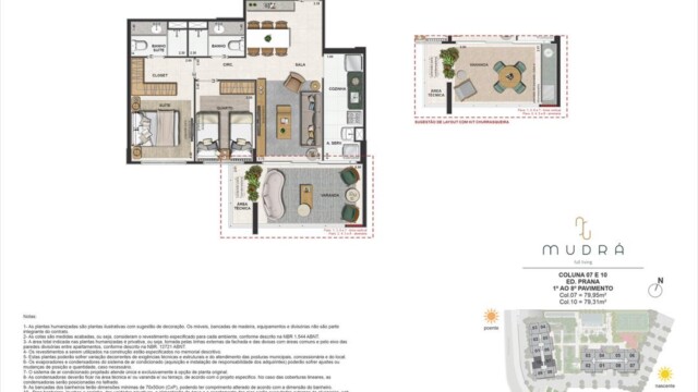 Mudrá Full Living planta dos apartamentos Mudrá Full Living planta dos apartamentos