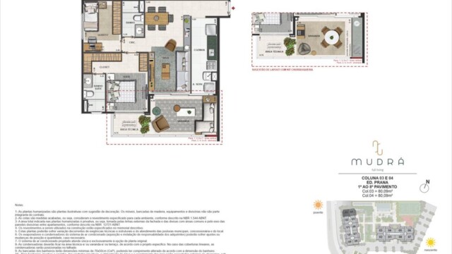 Mudrá Full Living planta dos apartamentos Mudrá Full Living planta dos apartamentos