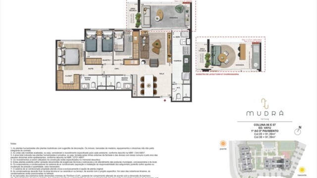 Mudrá Full Living planta dos apartamentos Mudrá Full Living planta dos apartamentos