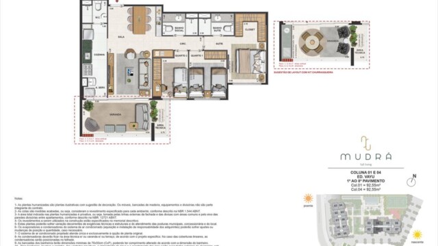 Mudrá Full Living planta dos apartamentos Mudrá Full Living planta dos apartamentos