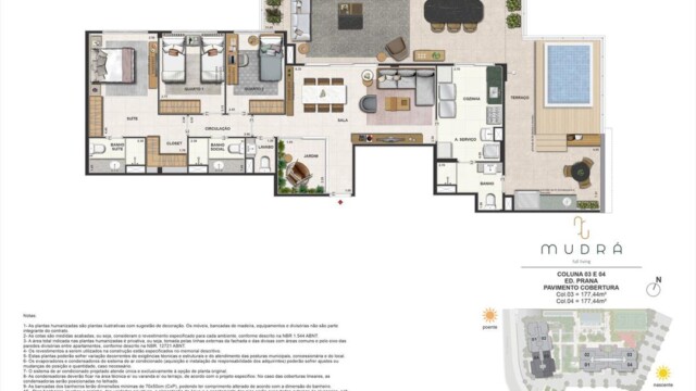 Mudrá Full Living planta dos apartamentos Mudrá Full Living planta dos apartamentos