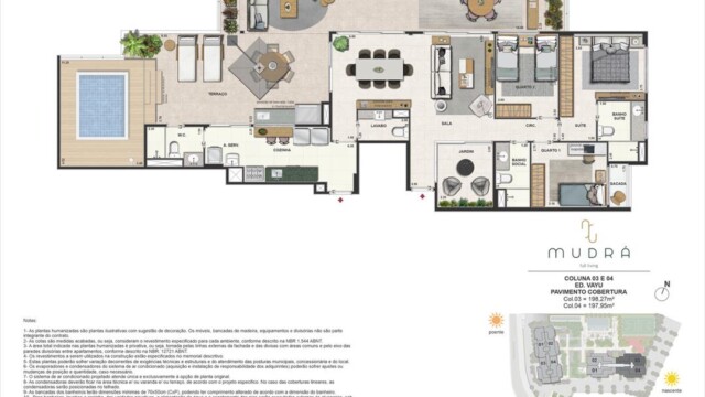 Mudrá Full Living planta dos apartamentos Mudrá Full Living planta dos apartamentos
