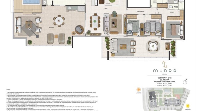 Mudrá Full Living planta dos apartamentos Mudrá Full Living planta dos apartamentos
