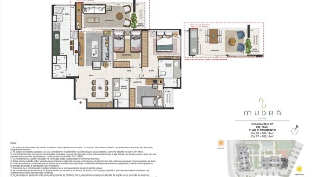 Mudrá Full Living planta dos apartamentos Mudrá Full Living planta dos apartamentos