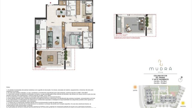Mudrá Full Living planta dos apartamentos Mudrá Full Living planta dos apartamentos