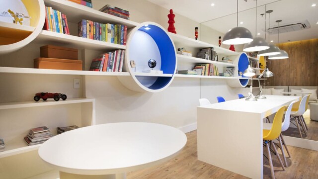 RJZ Cyrela Like Residencial Club área de lazer biblioteca