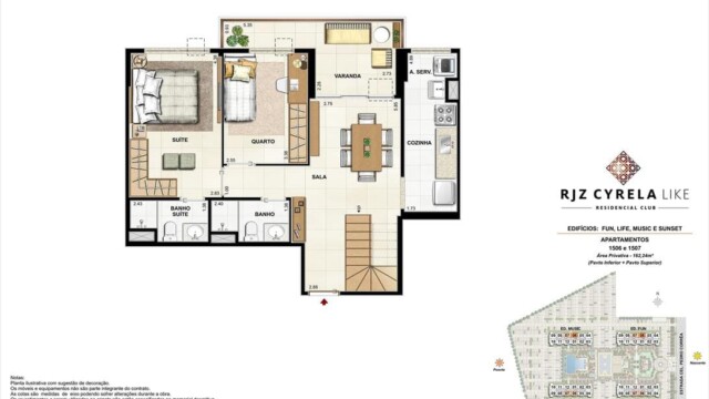 RJZ Cyrela Like Residencial Club plantas dos apartamentos