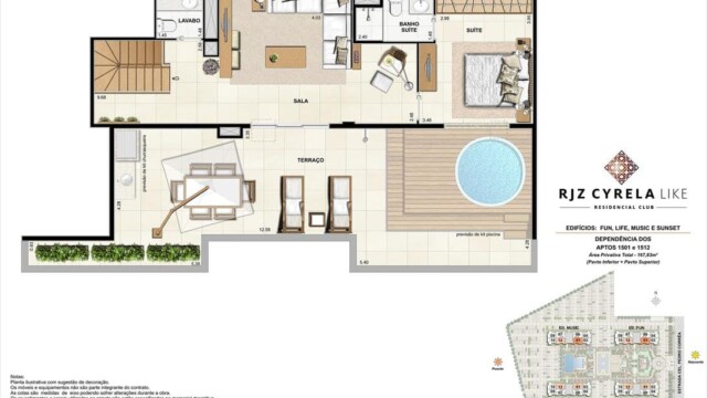 RJZ Cyrela Like Residencial Club plantas dos apartamentos