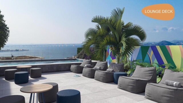 Residencial Skylux by Tegra área de lazer lounge deck