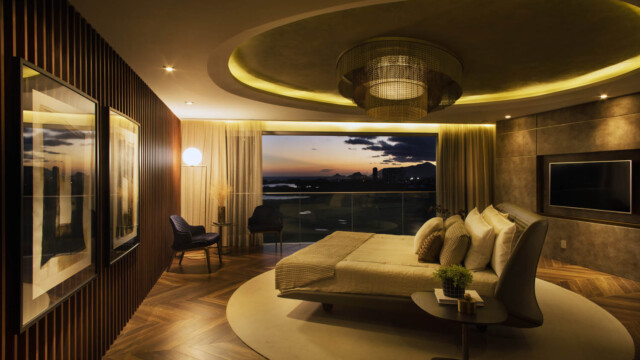 Riserva Golf Vista Mare Residenziale by pininfarina Quarto Casal entardecer Riserva Golf Vista Mare Residenziale by pininfarina Quarto Casal entardecer