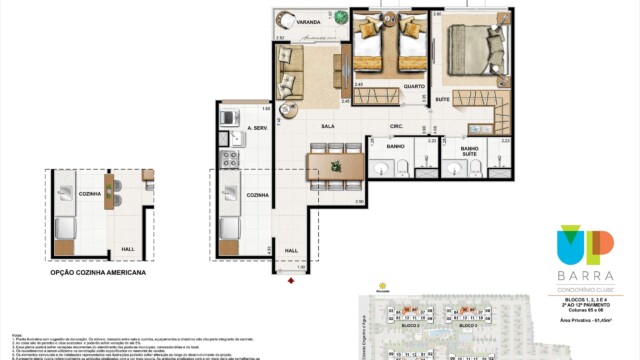 Up Barra plantas dos apartamentos Up Barra plantas dos apartamentos
