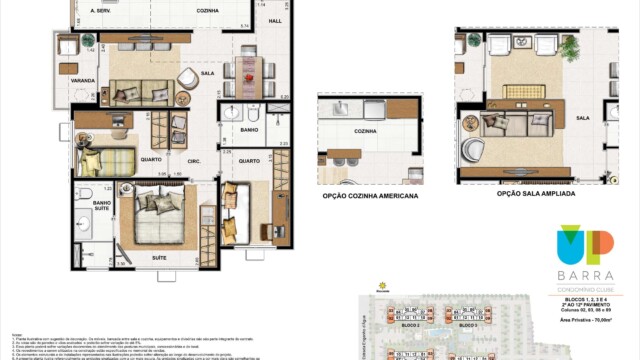Up Barra plantas dos apartamentos Up Barra plantas dos apartamentos